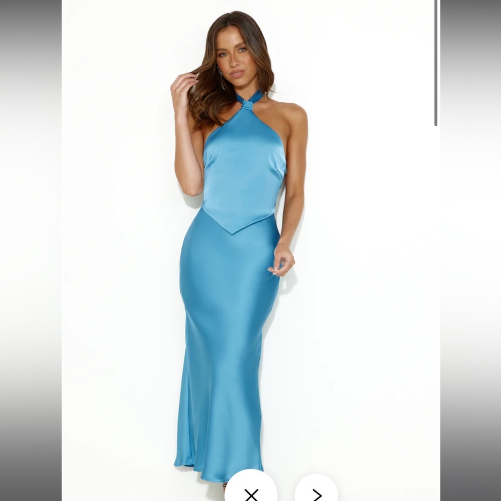 Hello Molly Halter satin midi dress